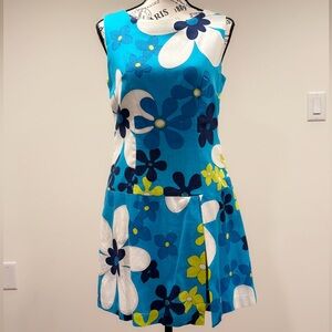 Vintage blue floral scooter